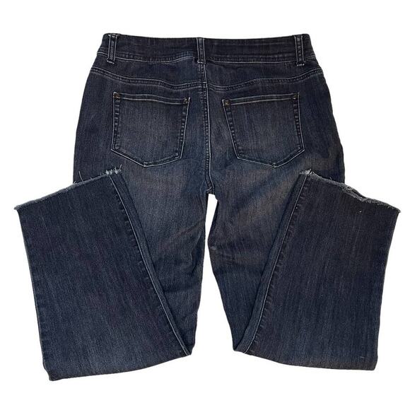 Fabulously Slimming by Chico's Mid Rise Straight Jeans Raw Hem Sz 00 Small - Picture 6 of 13